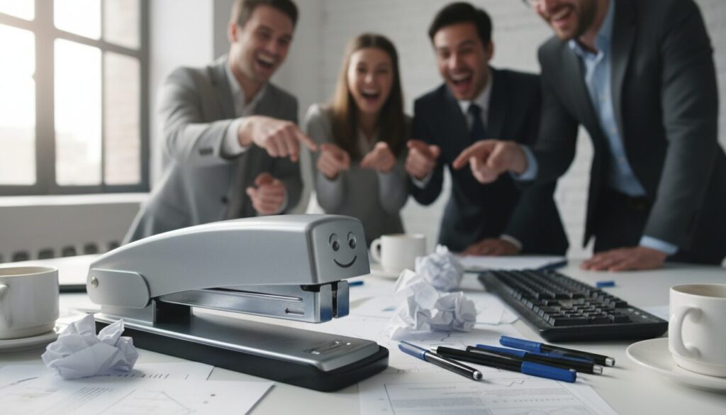 découvrez pourquoi l’agrafeuse, objet du quotidien au bureau, est devenue une source d'humour et de situations comiques dans le milieu professionnel.