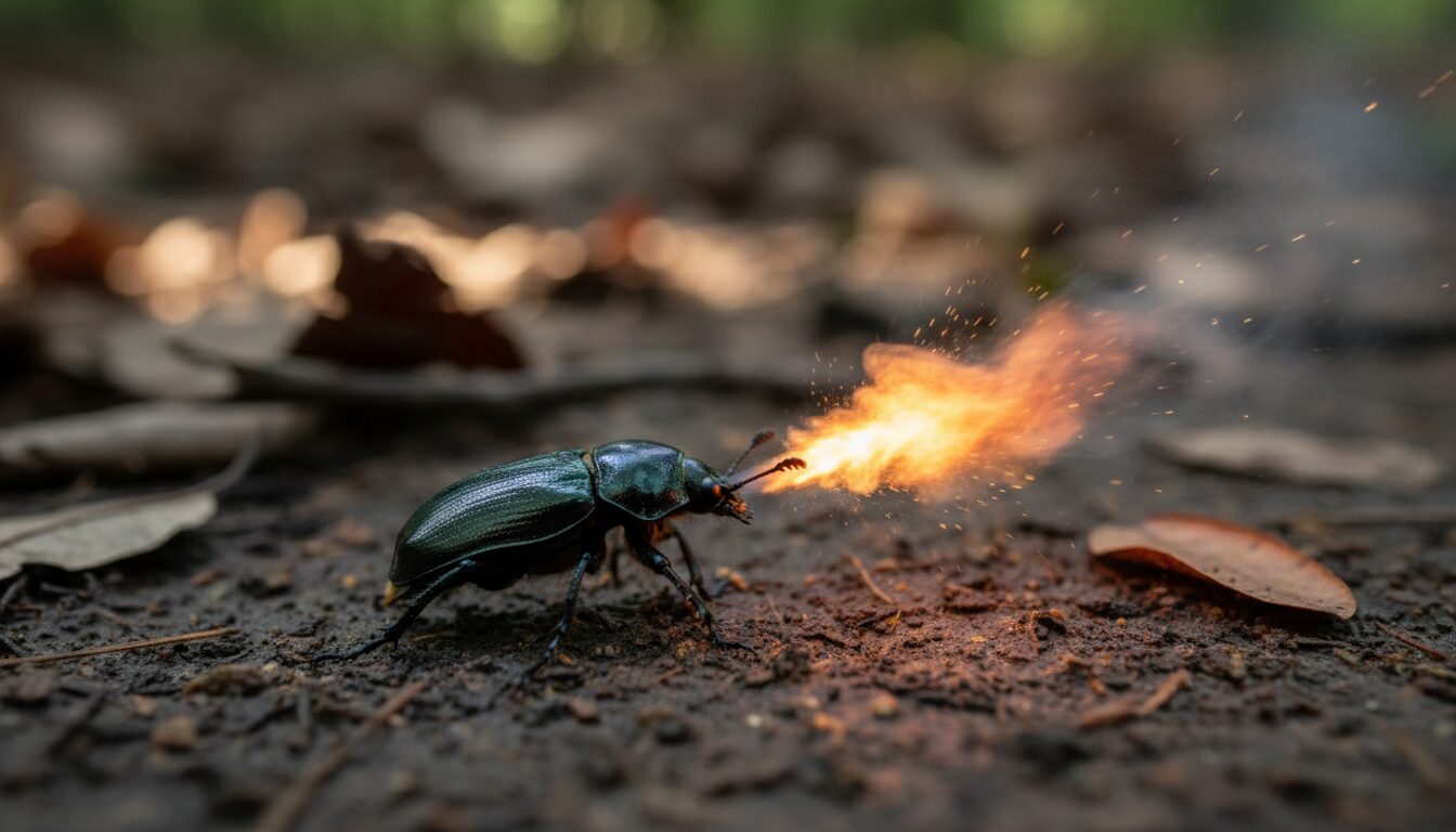 découvrez le coléoptère bombardier, un insecte fascinant capable de projeter une substance chimique brûlante pour se défendre, une merveille naturelle à connaître.