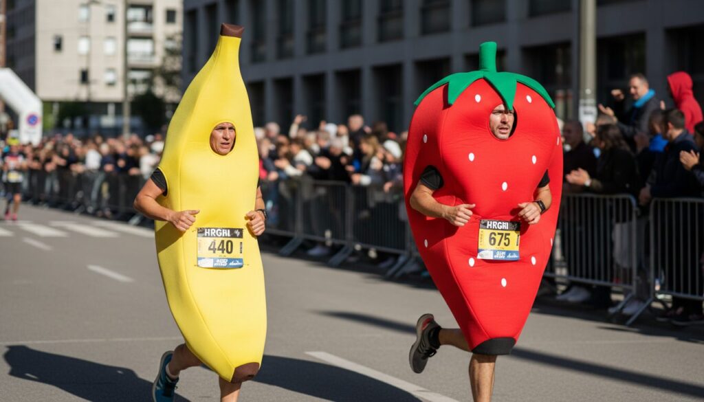 découvrez comment deux belges ont explosé le record du semi-marathon le plus rapide tout en courant déguisés en fruits colorés, une performance insolite et amusante à ne pas manquer !