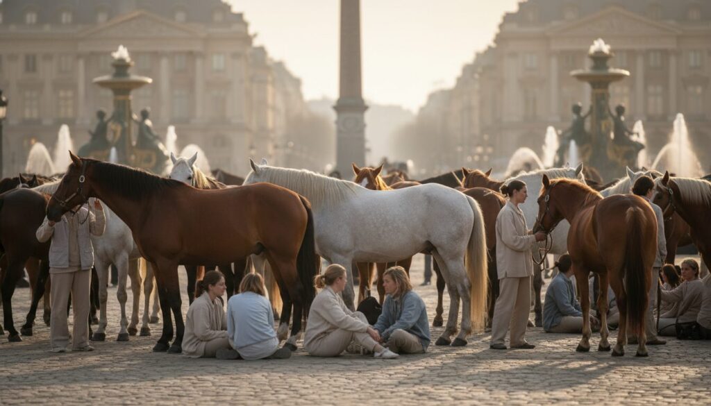 découvrez un événement unique à la place de la concorde où chevaux et équithérapie se rencontrent pour une journée insolite dédiée au bien-être et à la connexion avec ces animaux fascinants.