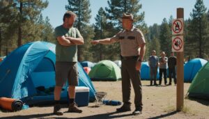 découvrez l'histoire incroyable d'une expulsion d'un camping après une remarque provocante, suscitant un débat sur le respect et les limites à ne pas dépasser.