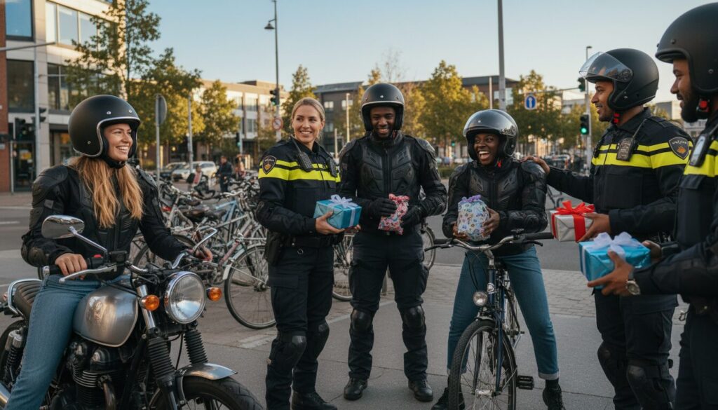 découvrez comment des policiers surprennent en offrant des cadeaux aux conducteurs de deux-roues exemplaires, une approche insolite favorisant la bonne conduite plutôt que les amendes.