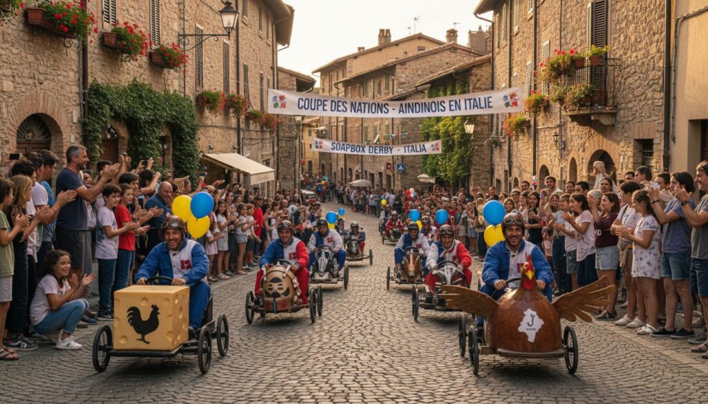 découvrez l'aventure insolite des aindinois participant à la coupe des nations en italie avec leurs caisses à savon, une compétition unique mêlant créativité et adrénaline.
