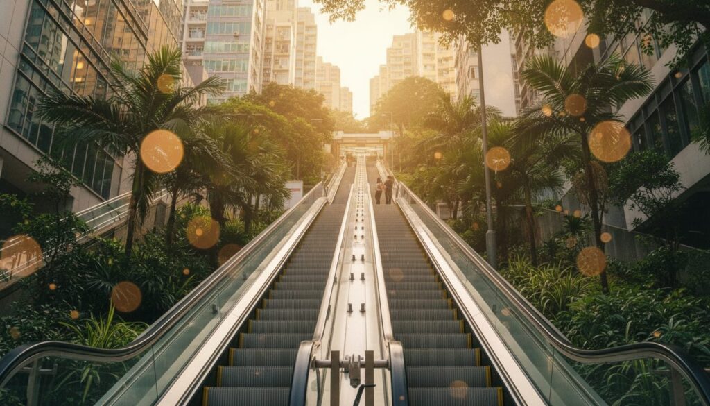 découvrez la minute insolite : le plus long escalator en plein air du monde, s'étirant sur près d'un kilomètre. une curiosité impressionnante à ne pas manquer !