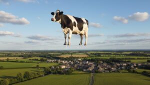 découvrez l'incroyable apparition d'une vache dans le ciel au-dessus de saint-hilaire-du-harcouët, un phénomène surprenant qui intrigue habitants et visiteurs.