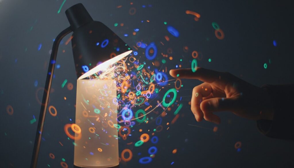 découvrez comment une lampe à contrôle gestuel, pensée pour simplifier l'éclairage, a paradoxalement rendu la lumière incontrôlable, entre innovation et imprévu.