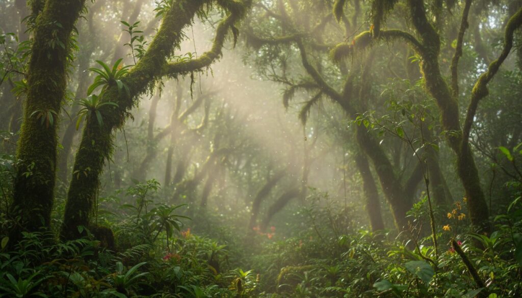 découvrez la forêt de nuages, un écosystème naturel unique et fragile, abritant une biodiversité exceptionnelle et des paysages à couper le souffle.