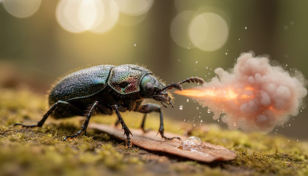 découvrez le coléoptère bombardier, un insecte unique capable de projeter une substance chimique brûlante pour se défendre. apprenez-en plus sur ses mécanismes fascinants et son comportement surprenant.
