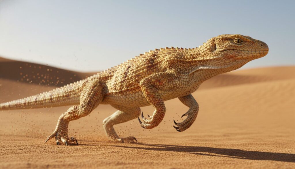 découvrez le dragon de sable, un lézard fascinant qui peut courir sur le sable brûlant grâce à ses pattes spéciales et son agilité unique.