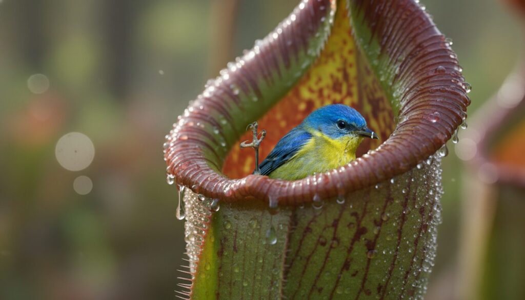 découvrez comment certaines plantes carnivores, étonnamment puissantes, peuvent digérer même de petits oiseaux grâce à leurs mécanismes uniques de capture et de digestion.