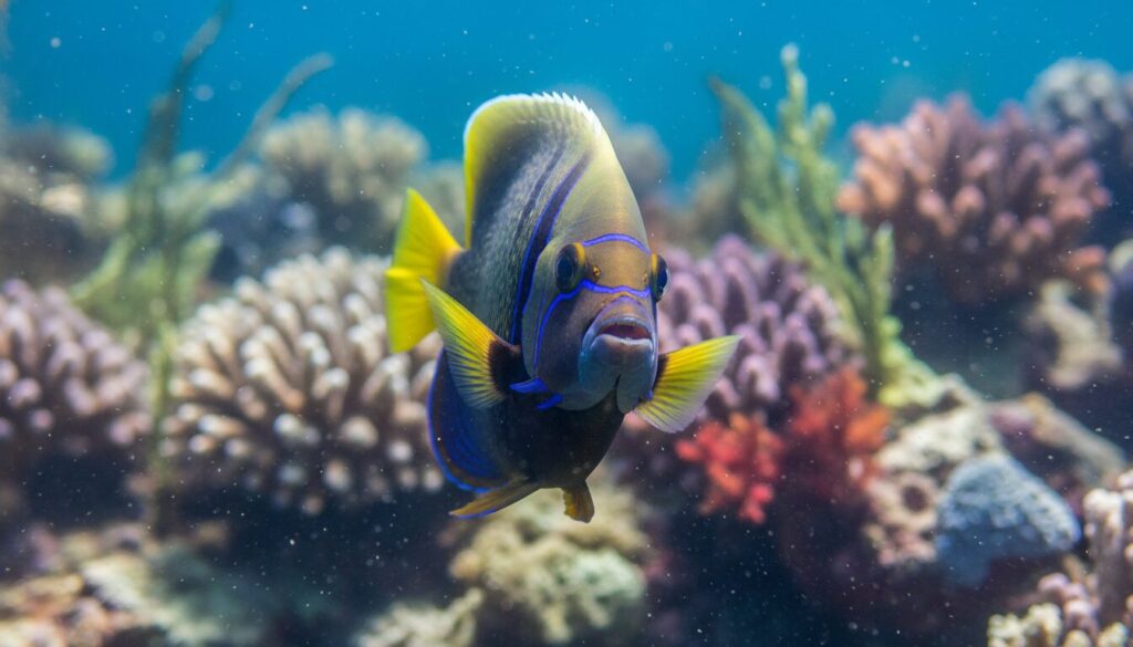 découvrez comment le poisson-ange empereur défend farouchement son territoire avec une agressivité surprenante.