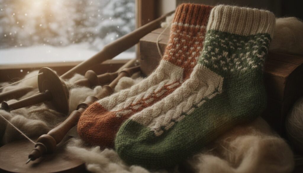 découvrez comment les premières chaussettes tricotées ont transformé le confort hivernal en apportant chaleur et innovation à nos pieds pendant les mois froids.