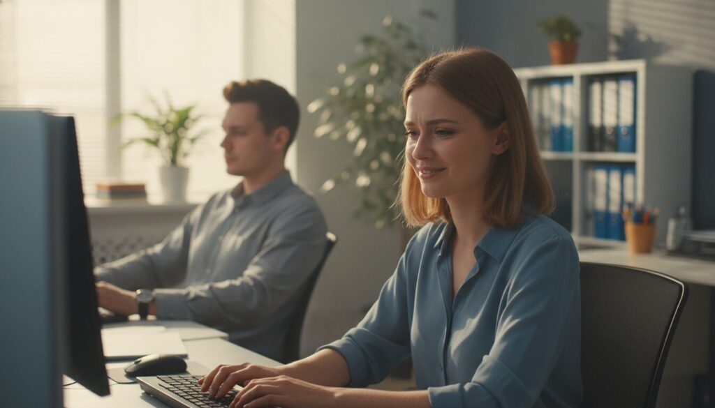 découvrez des astuces pour éviter de croiser le regard d’un collègue que vous n’aimez pas au travail, tout en gardant une attitude professionnelle.