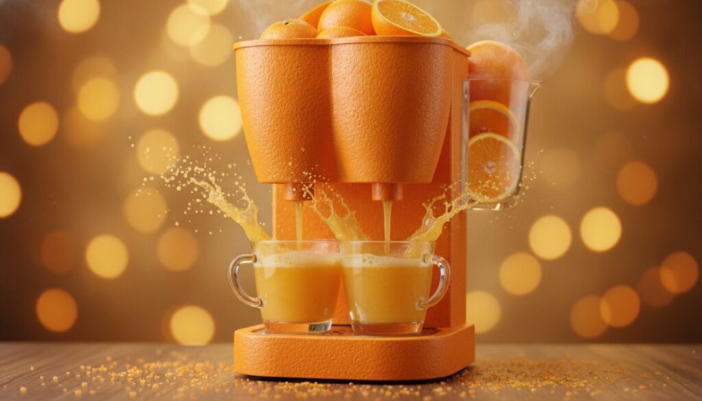 découvrez l'histoire insolite d'une machine à café qui, un jour, a décidé de se transformer en distributeur de jus d'orange dans cette aventure pleine d'humour et de surprise.