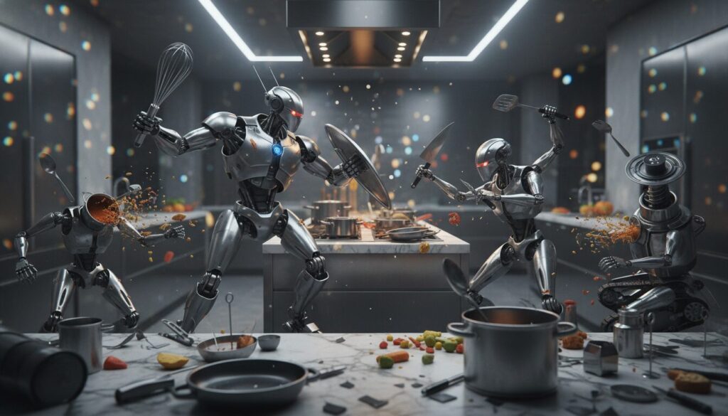 découvrez comment les robots culinaires ont révolutionné la cuisine, transformant cet espace en un véritable champ de bataille entre tradition et innovation.