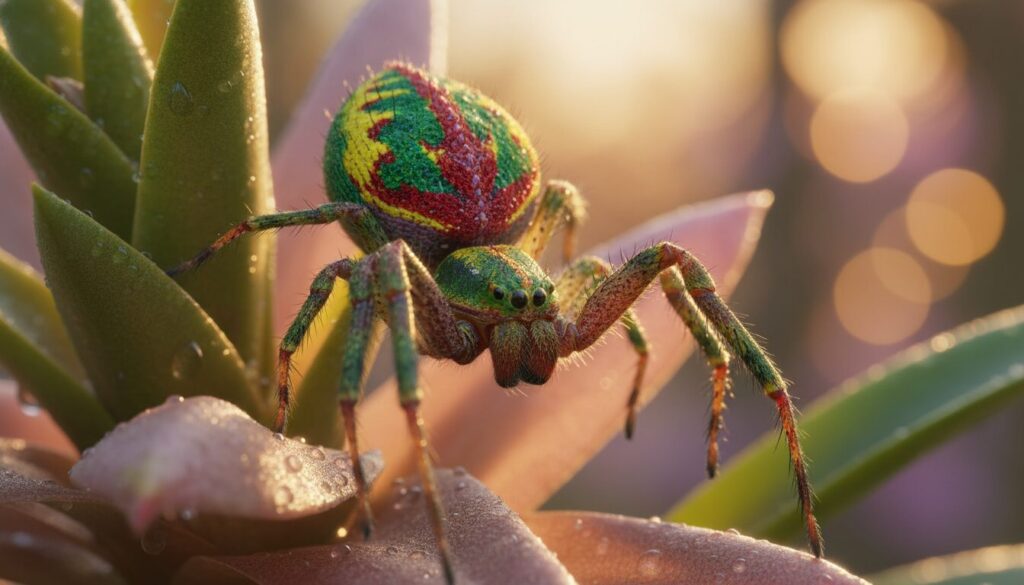 découvrez l’araignée-caméléon, une créature fascinante capable de changer de couleur pour se fondre parfaitement dans son environnement et échapper à ses prédateurs.