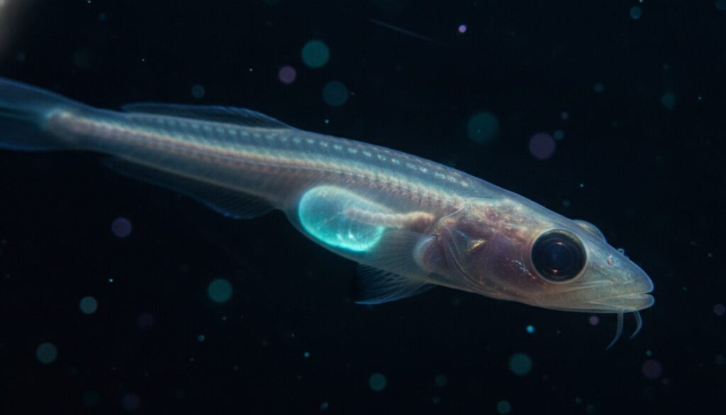 découvrez le grenadier abyssal, ce poisson des profondeurs fascinant au corps translucide, une merveille des océans profonds à ne pas manquer.