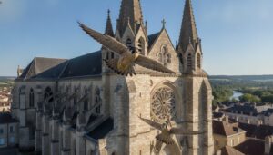découvrez comment un couple de faucons pèlerins veille sur la collégiale notre-dame de dole dans le jura, protégeant ce patrimoine historique depuis les airs.