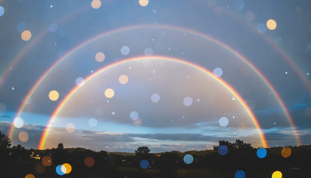 découvrez comment la lumière interagit avec les gouttes d'eau pour créer des arcs doubles très nets dans le ciel et comprendre les phénomènes optiques à l'origine de ce spectacle naturel.