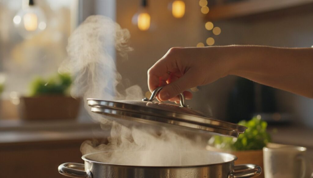 découvrez pourquoi il est courant de soulever le couvercle d'une casserole à moitié, les raisons pratiques et les astuces pour cuisiner efficacement.